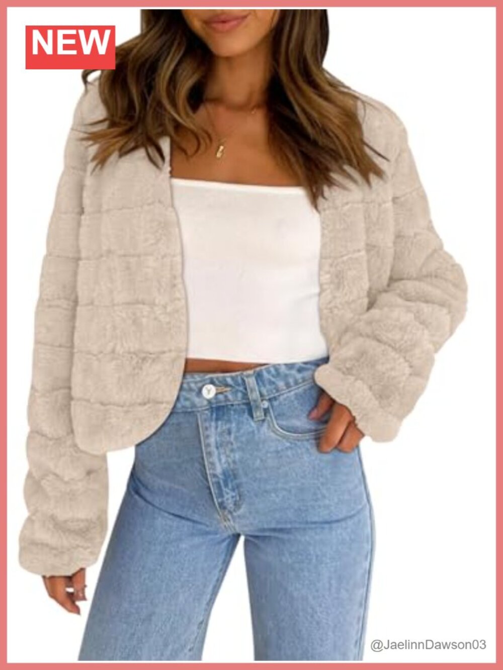 Faux Fur Cropped Jacket Shaggy Plush Open Front Cardigan Coat